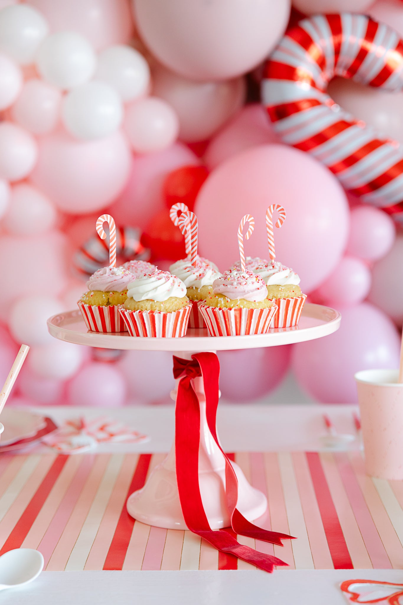 pink peppermint cupcakes.