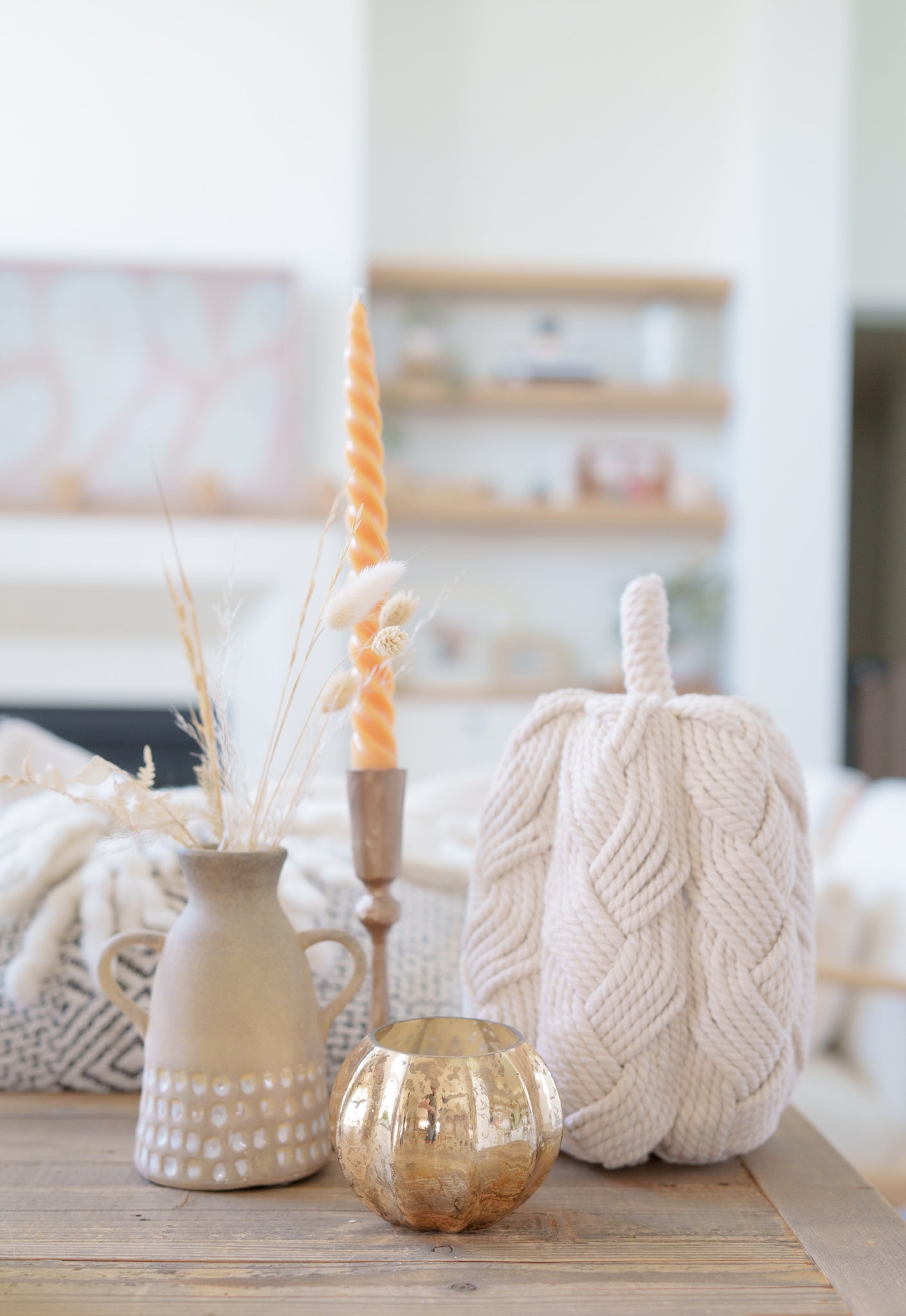 Rope pumpkin decoration.