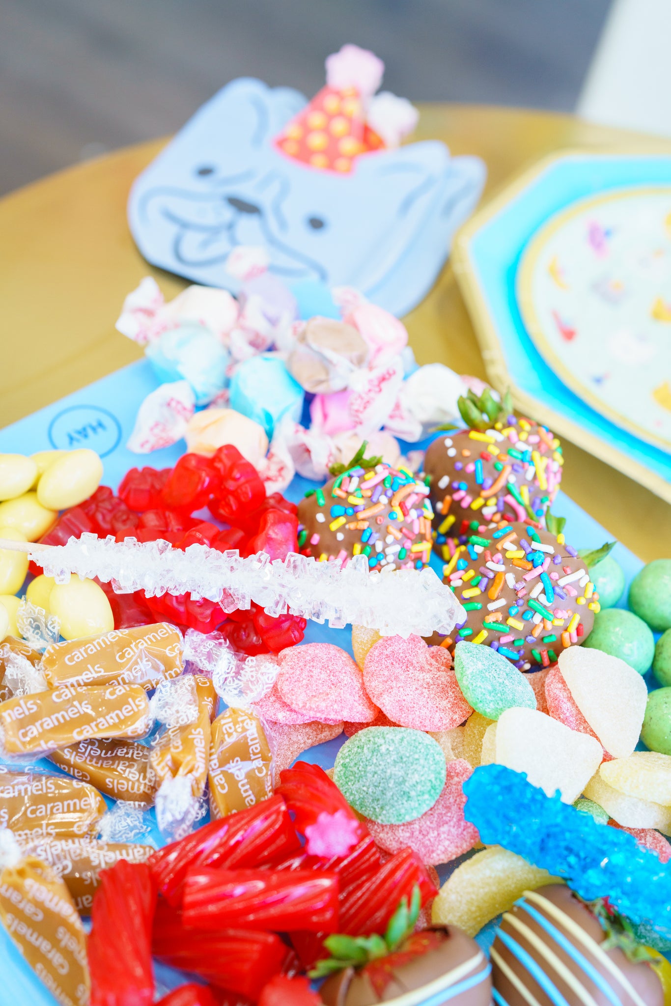 Candy and other treats for a birthday party