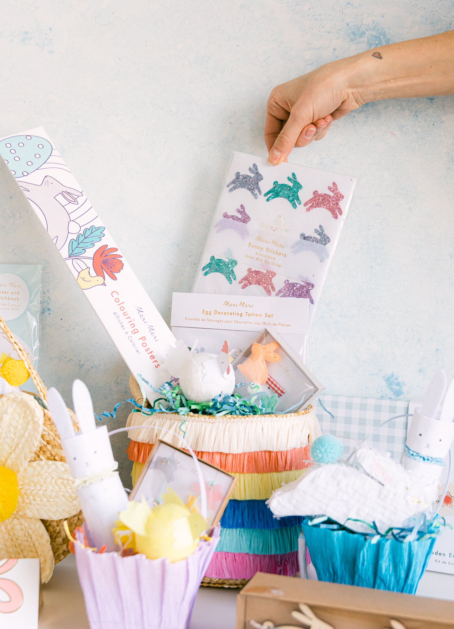 Crafts and stickers used as Easter basket stuffers