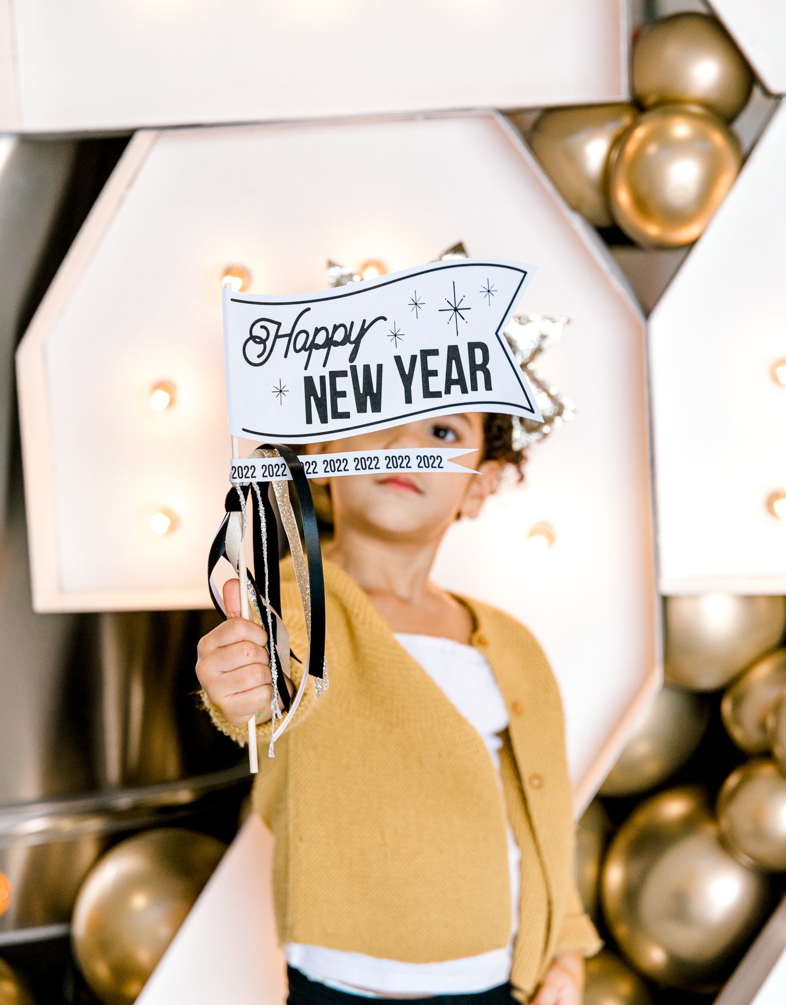 New Years Eve party flag decoration and party favor