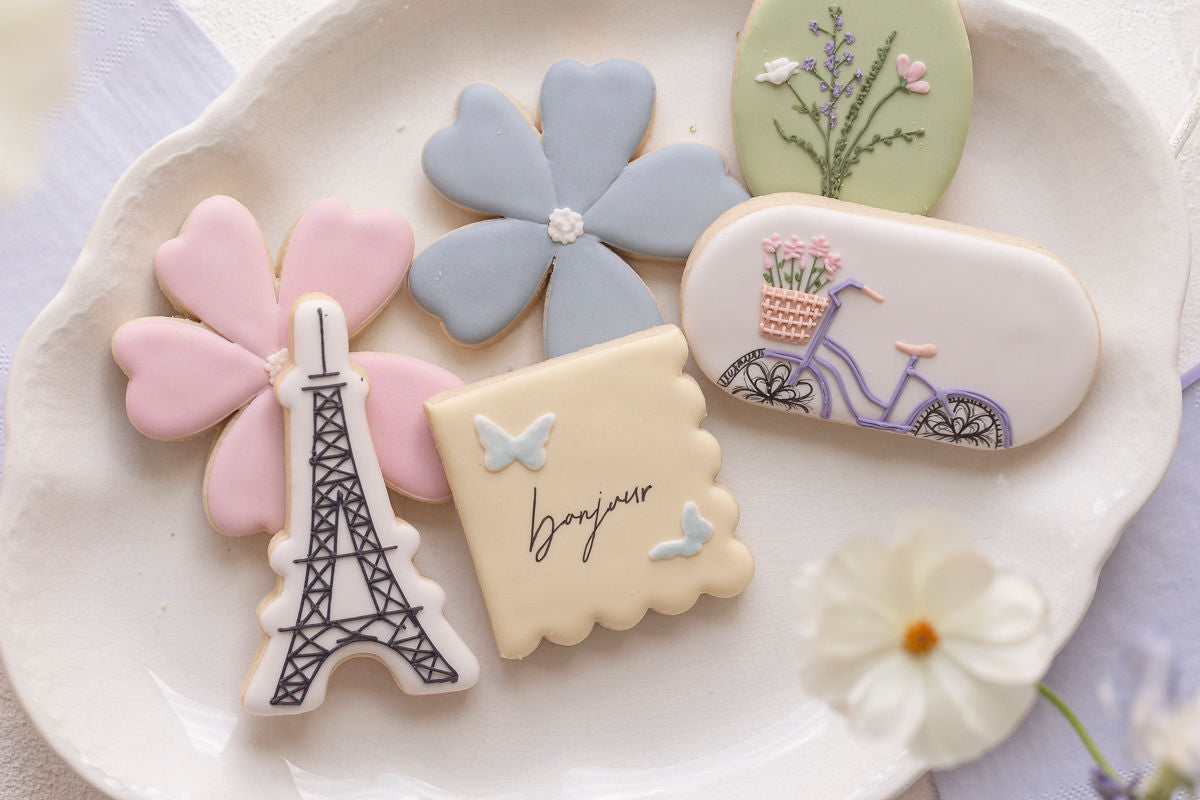 Personalized cookies for a bridal shower dessert idea.
