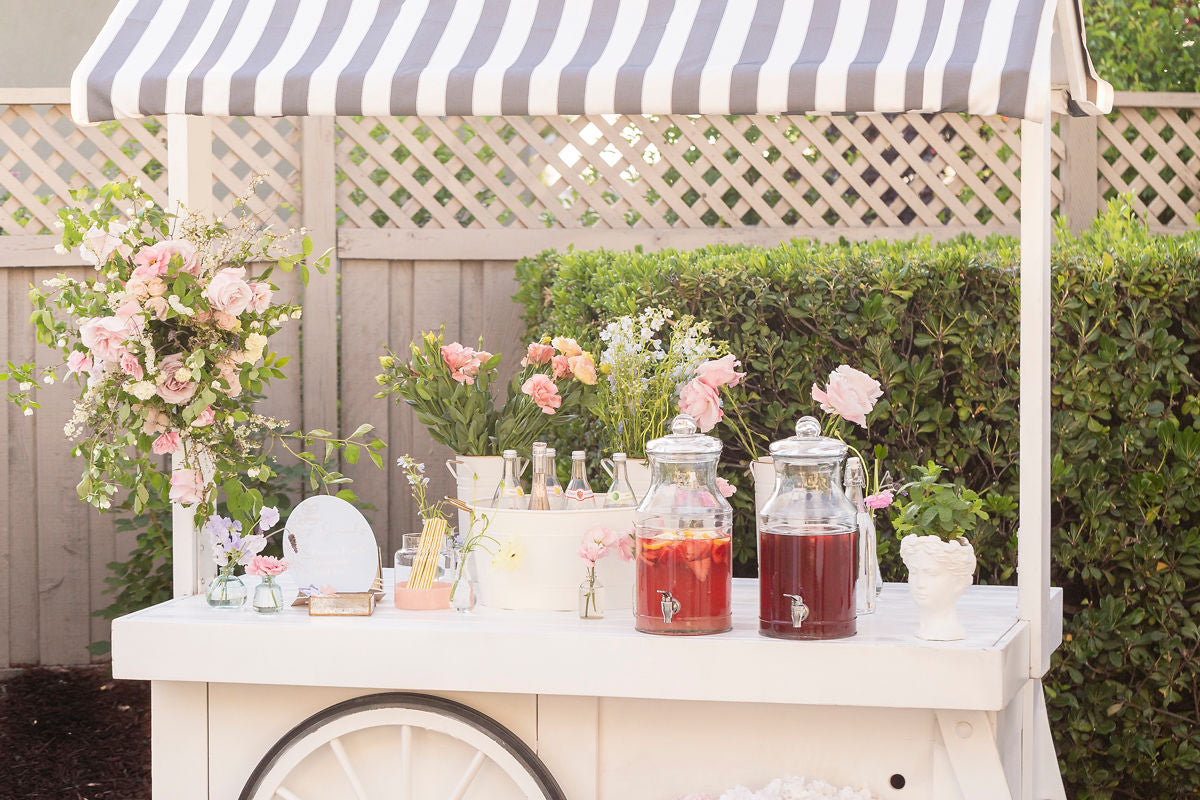 Bridal shower beverage cart.