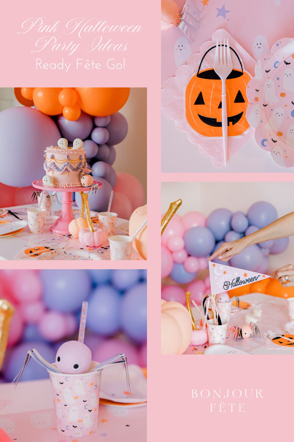 Pink Halloween party ideas.