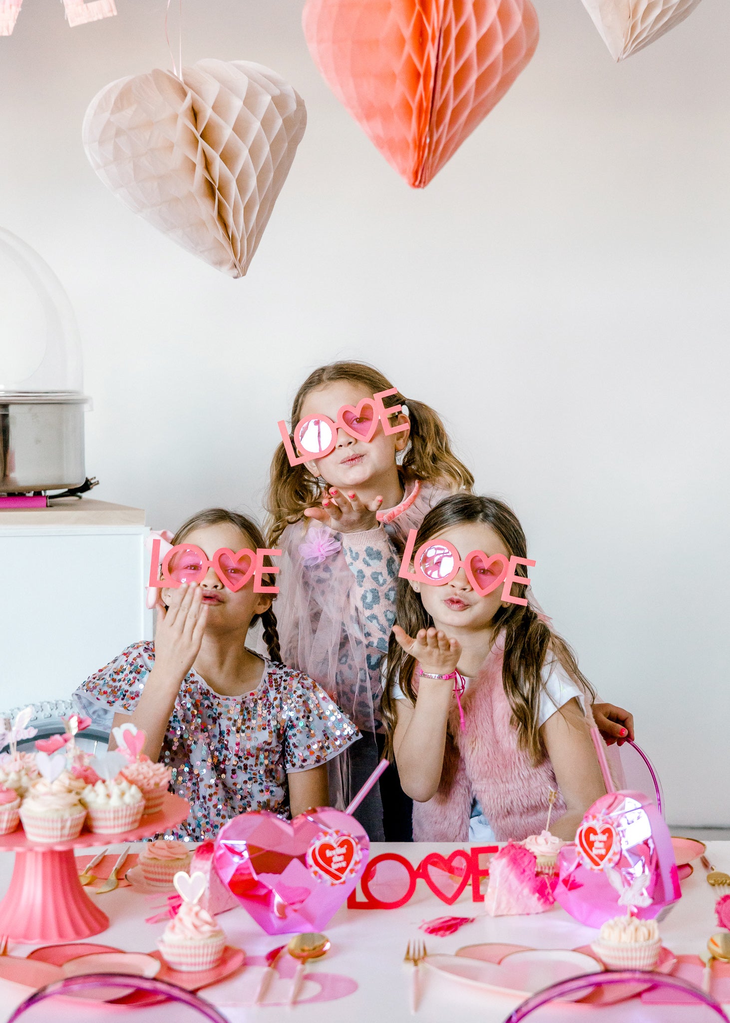 Girls Valentine's Day party accessories and activity ideas