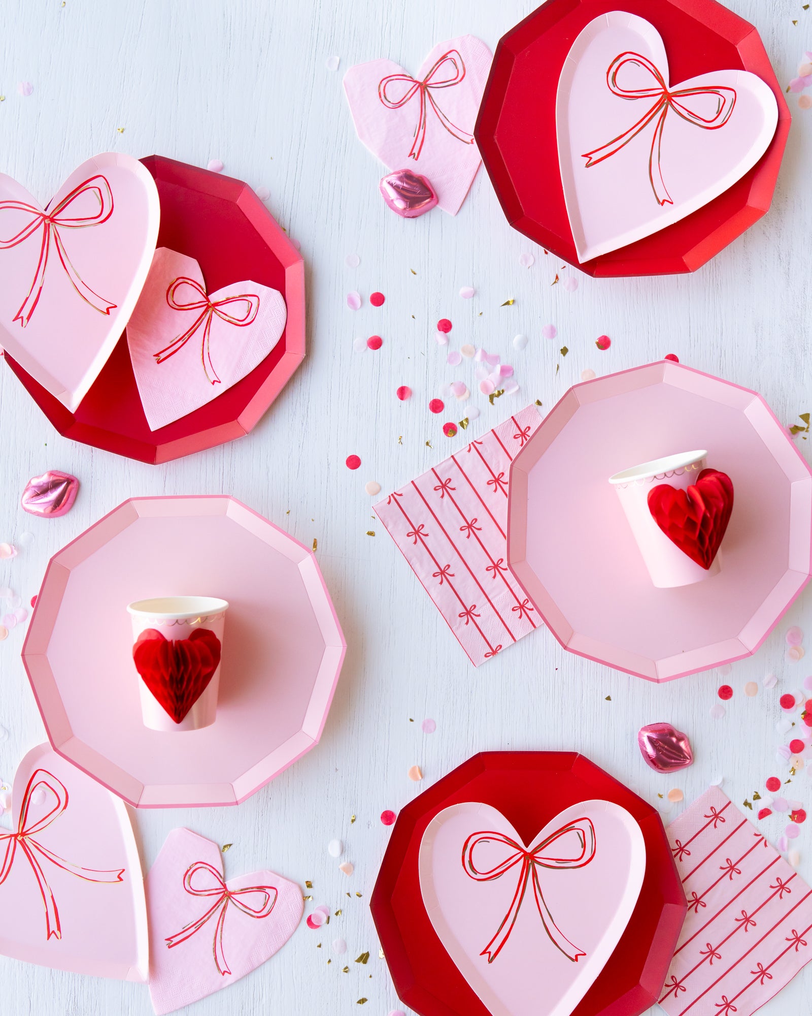 Red and pink Valentine's Day party supplies