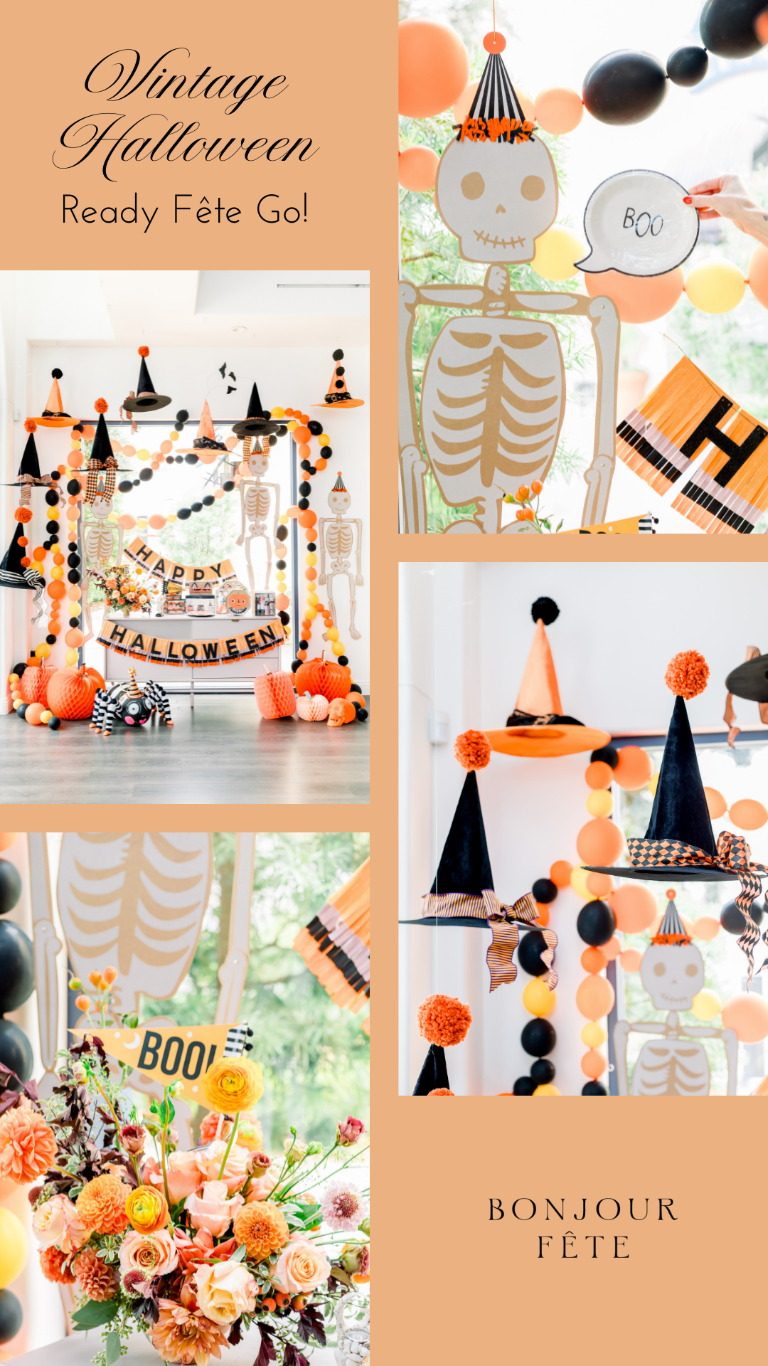 Vintage Halloween party collage