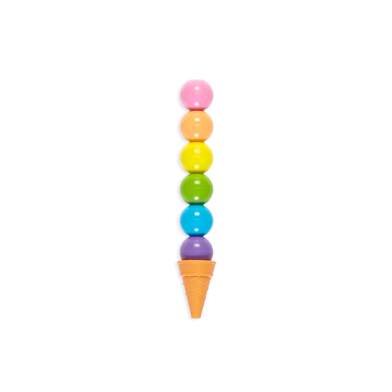 RAINBOW SCOOPS VANILLA SCENTED STACKING ERASABLE CRAYONS | Bonjour Fête