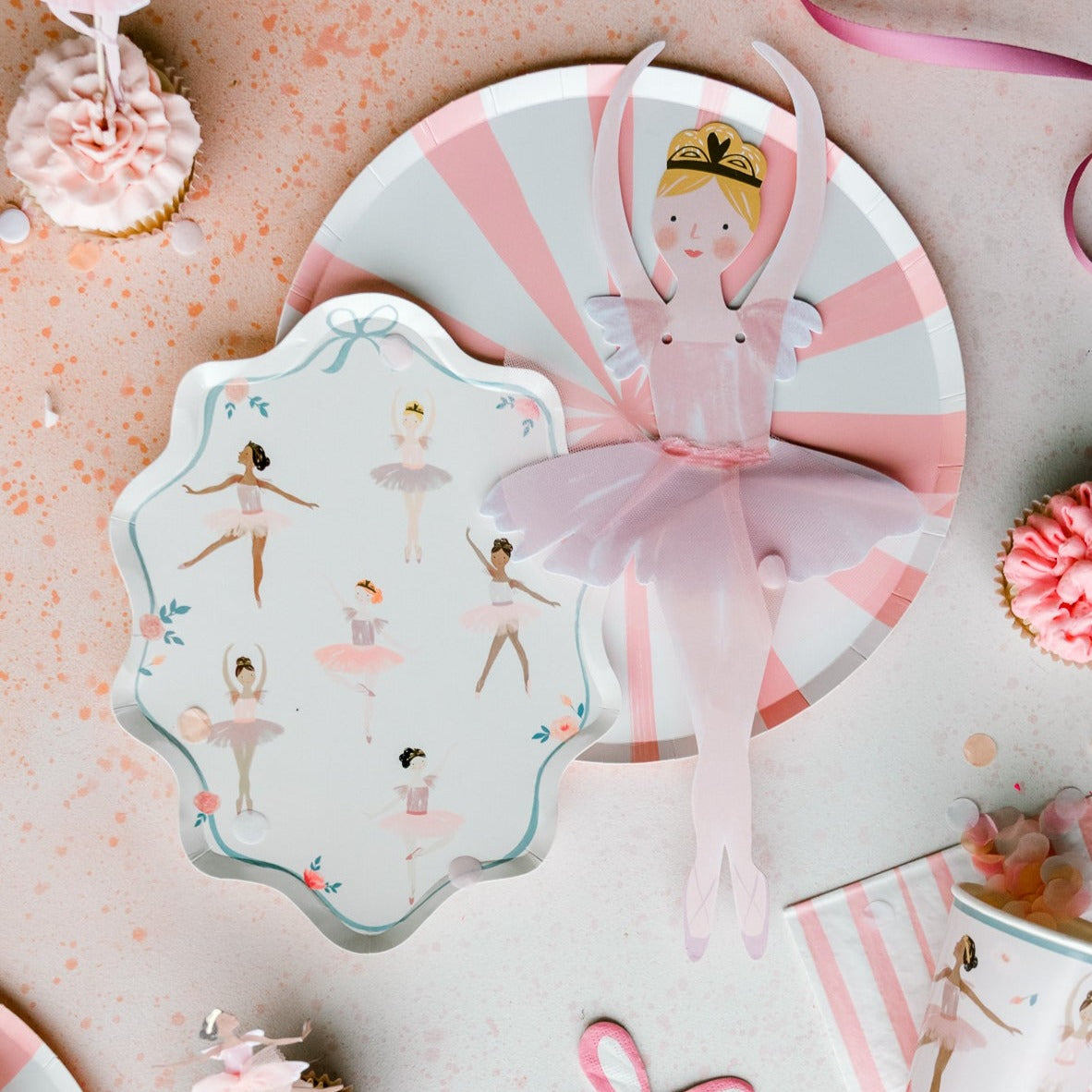 Ballerina Themed Party Plates Bonjour Fête 