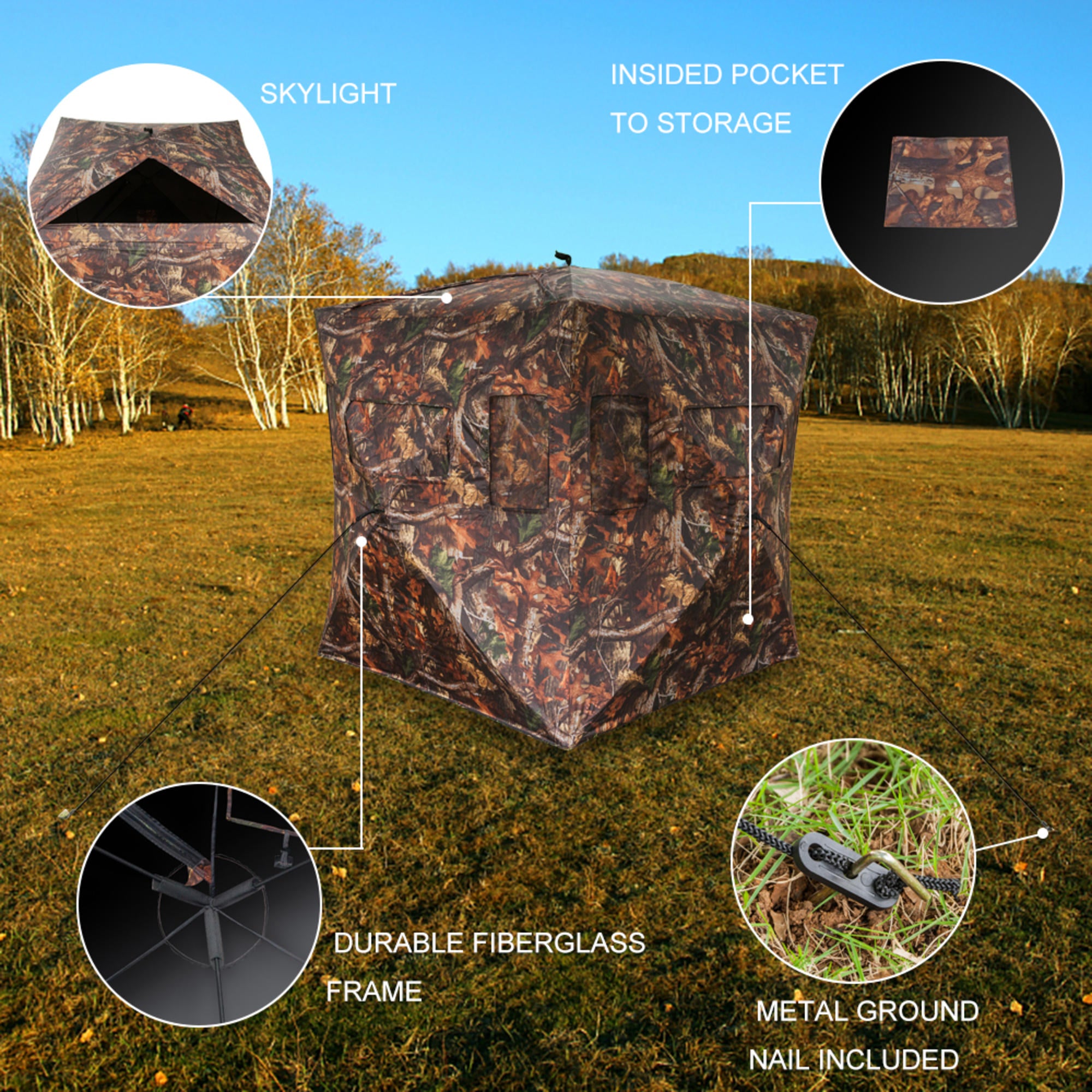 Camouflage tent pop-up blinds