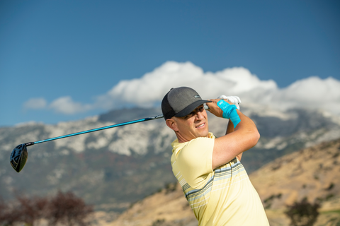 golfer with kt tape for wrist pain