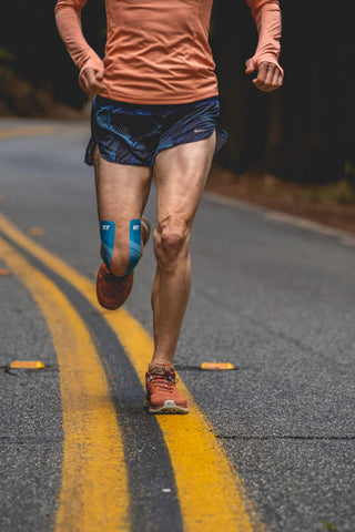 KT Tape on knee for marathon runner