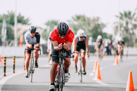 Triathlete on bike