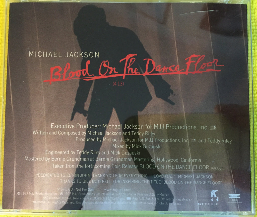 Michael Jackson Blood On The Dance Floor Promo Cd Single