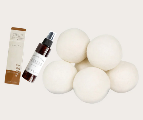 Wool dryer balls + scenting spray bundle