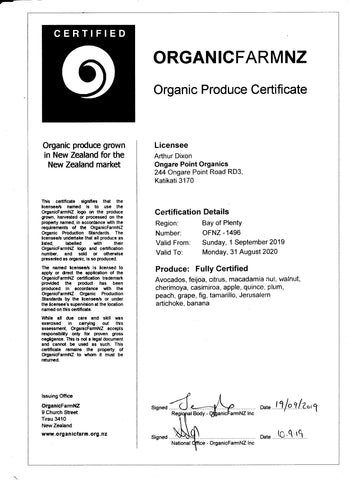 OFNZ Certificate