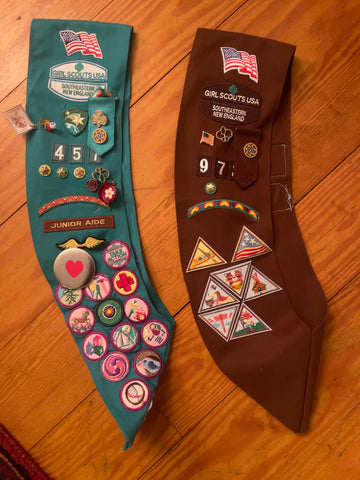 photo of girl scout sash and brownie sash
