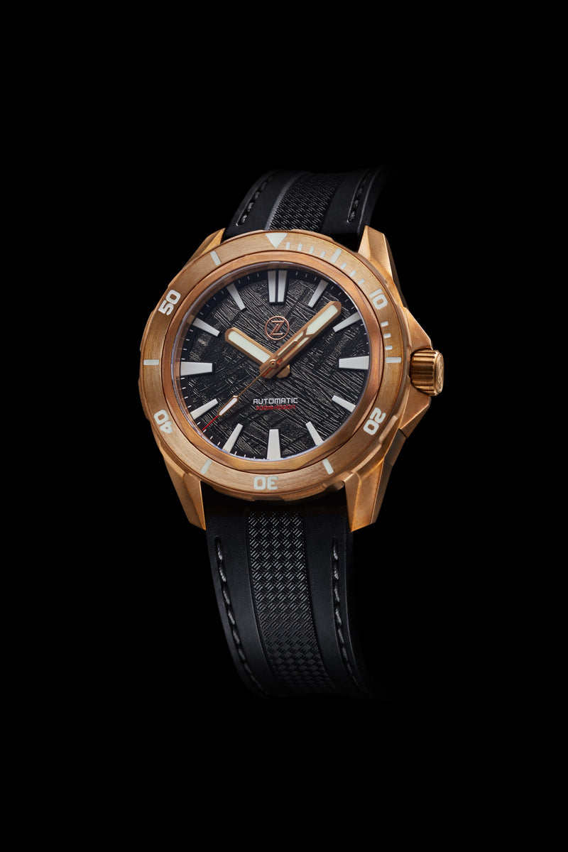 Swordfish Bronze 300m Diver Seiko NH35 Meteorite – Zelos Watches