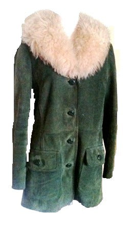 70s vintage green suede jacket