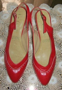 70s vintage red shoes