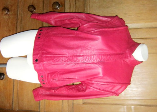 80s fuchsia leather jacket