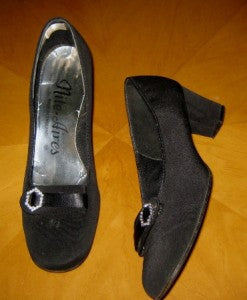 vintage black evening shoes with diamante