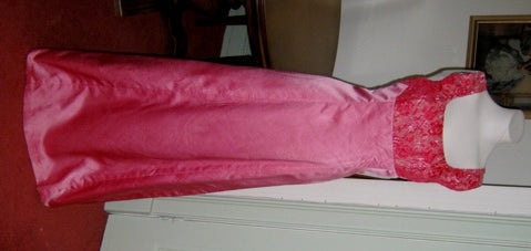60s vintage pink evening dress