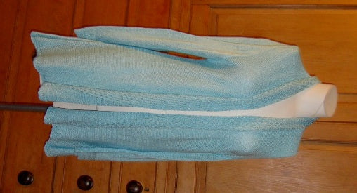 blue crochet long cardigan