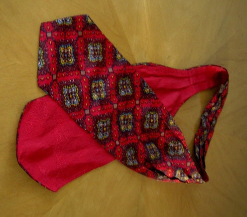 red patterned cravat