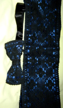 70s crochet cummerbund and bow tie