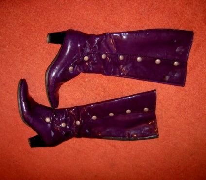 high sheen purple boots