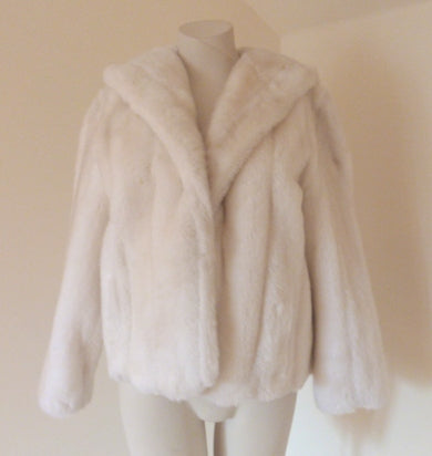 vintage white faux fur jacket