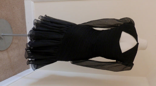 80s Frank Usher black cocktail dress