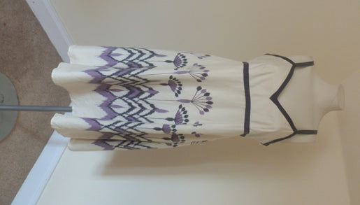 cream silk batik dress