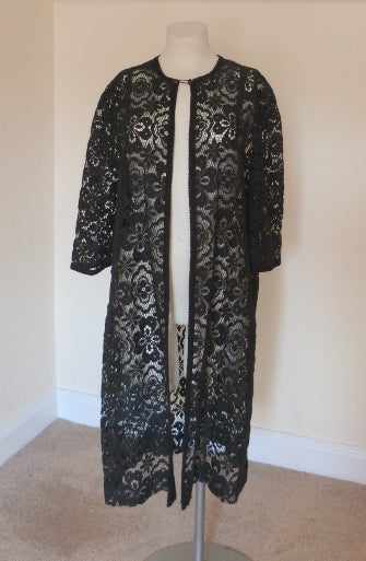 Black lace evening coat