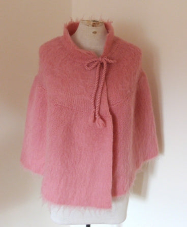 Vintage pink mohair short capelet