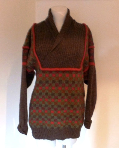 Alloa Knitear brown patterned jumper