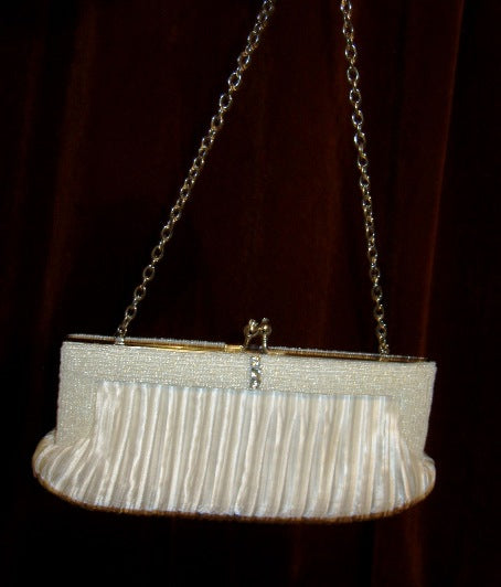 ivory silk bridal purse