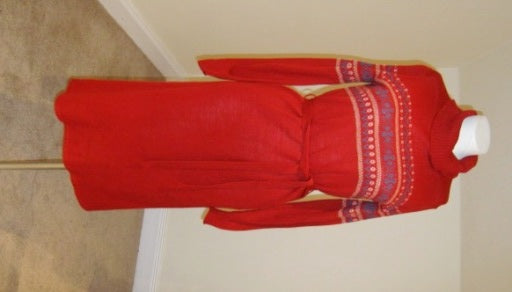 retro red jumper dress