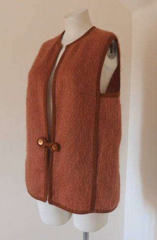 vintage burnt orange mohair gilet