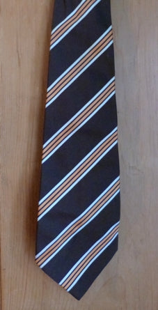  70s vintage brown striped kipper tie