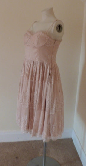 Blush pink lace ballerina dress