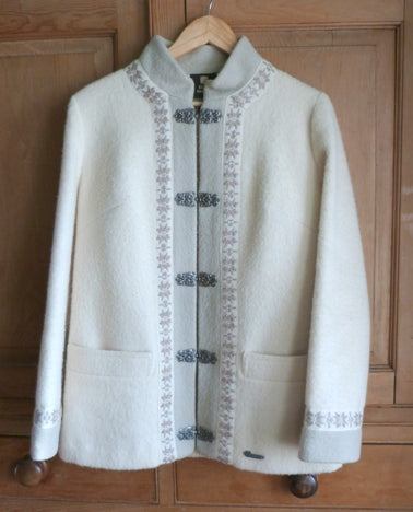 Norwegian style cream wool jacket