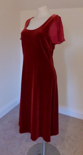 red velvet stretch dress