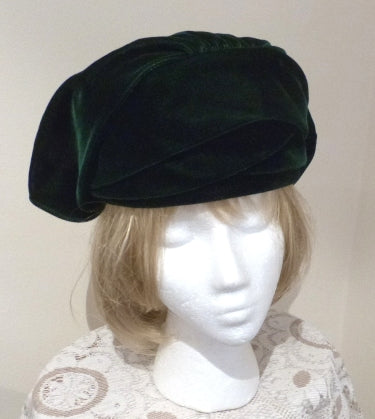 green velvet hat