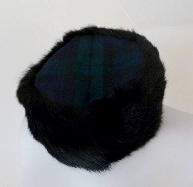 tartan and fur hat