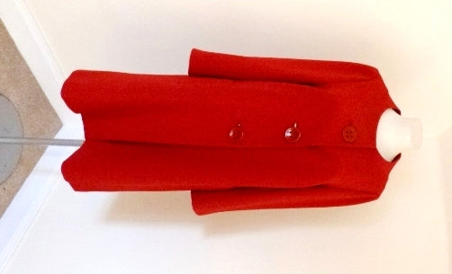 Poppy red collarless coat