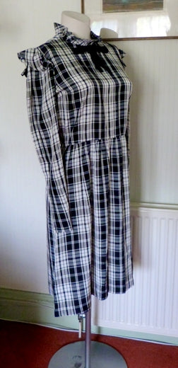 Sybil Zelker black and white plaid dress