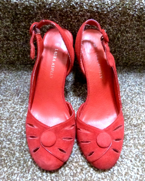 laura ashley red suede shoes