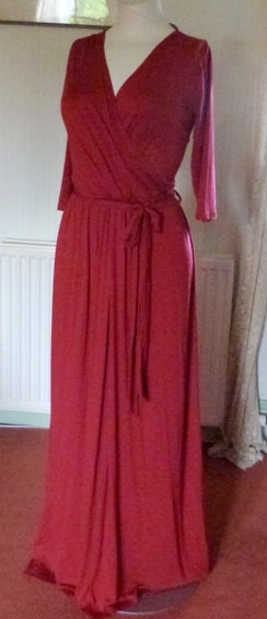 berry red jersey maxi dress